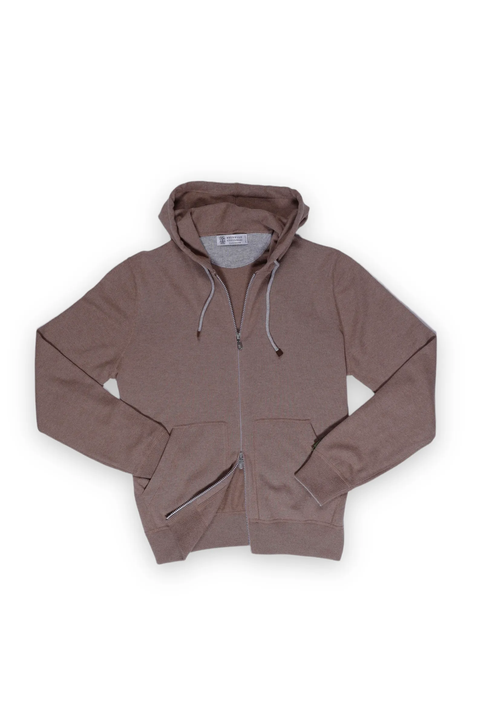 Cashmere Zip-Up Hoodie - Biscuit