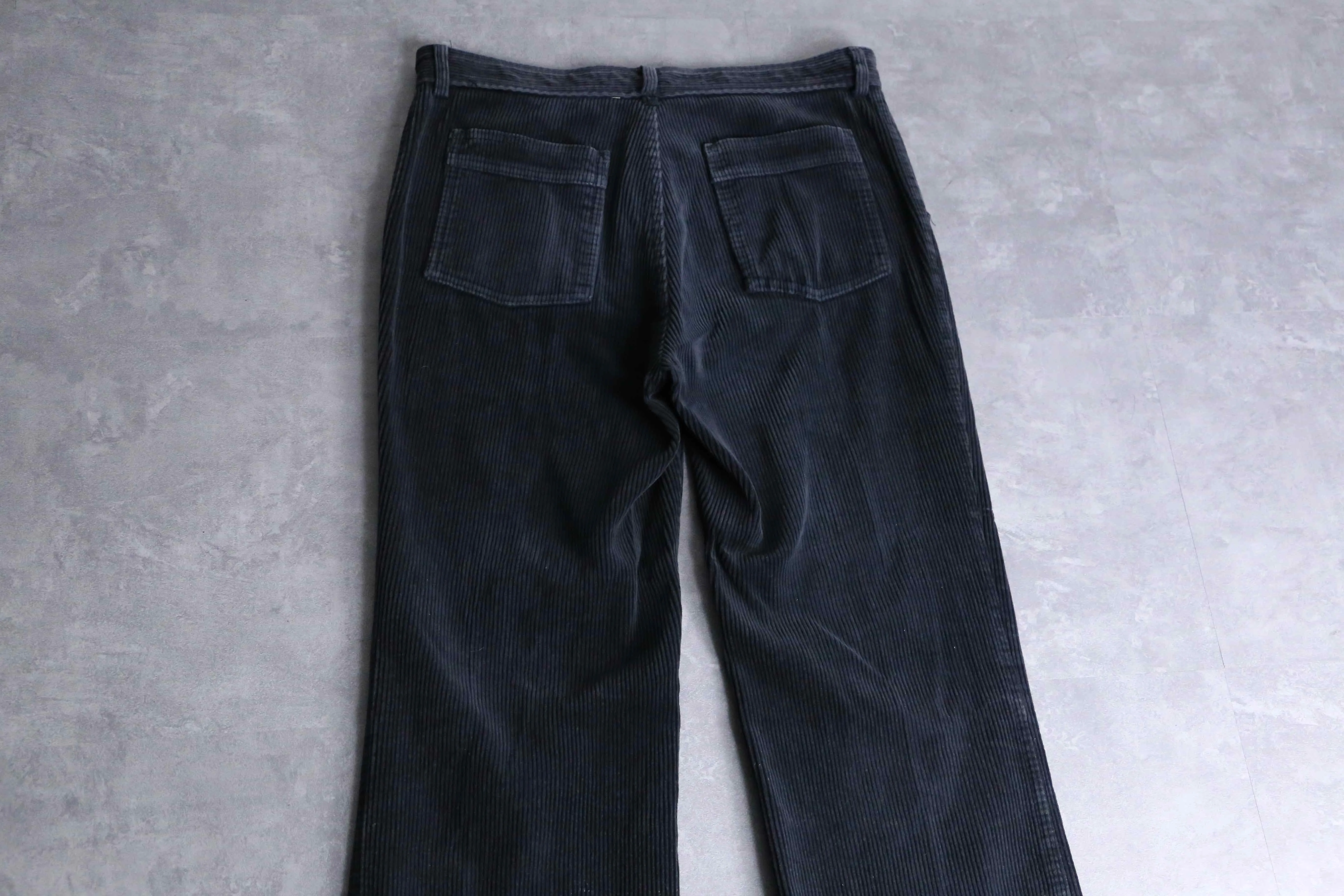 dark navy corduroy semi-flare pants