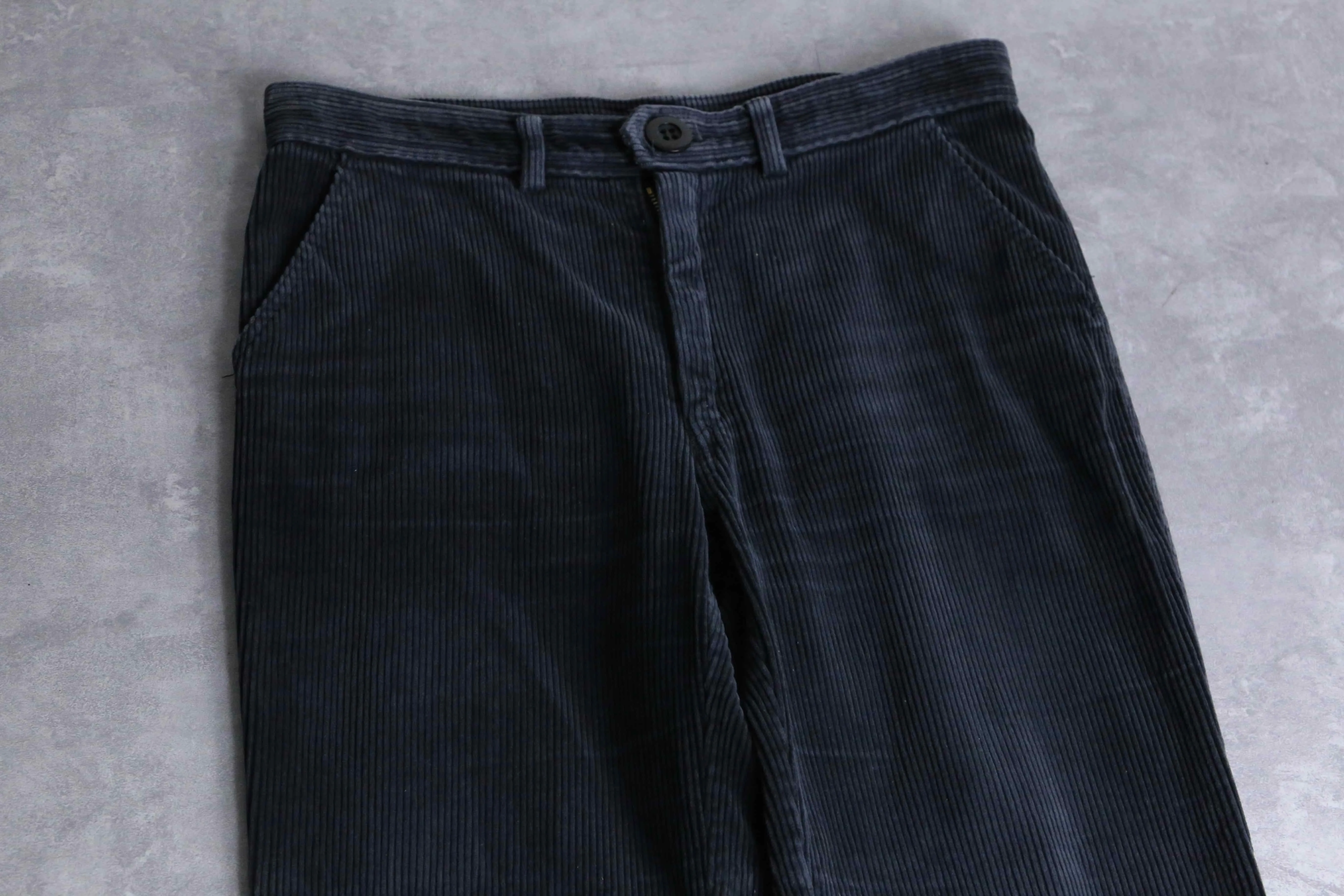 dark navy corduroy semi-flare pants