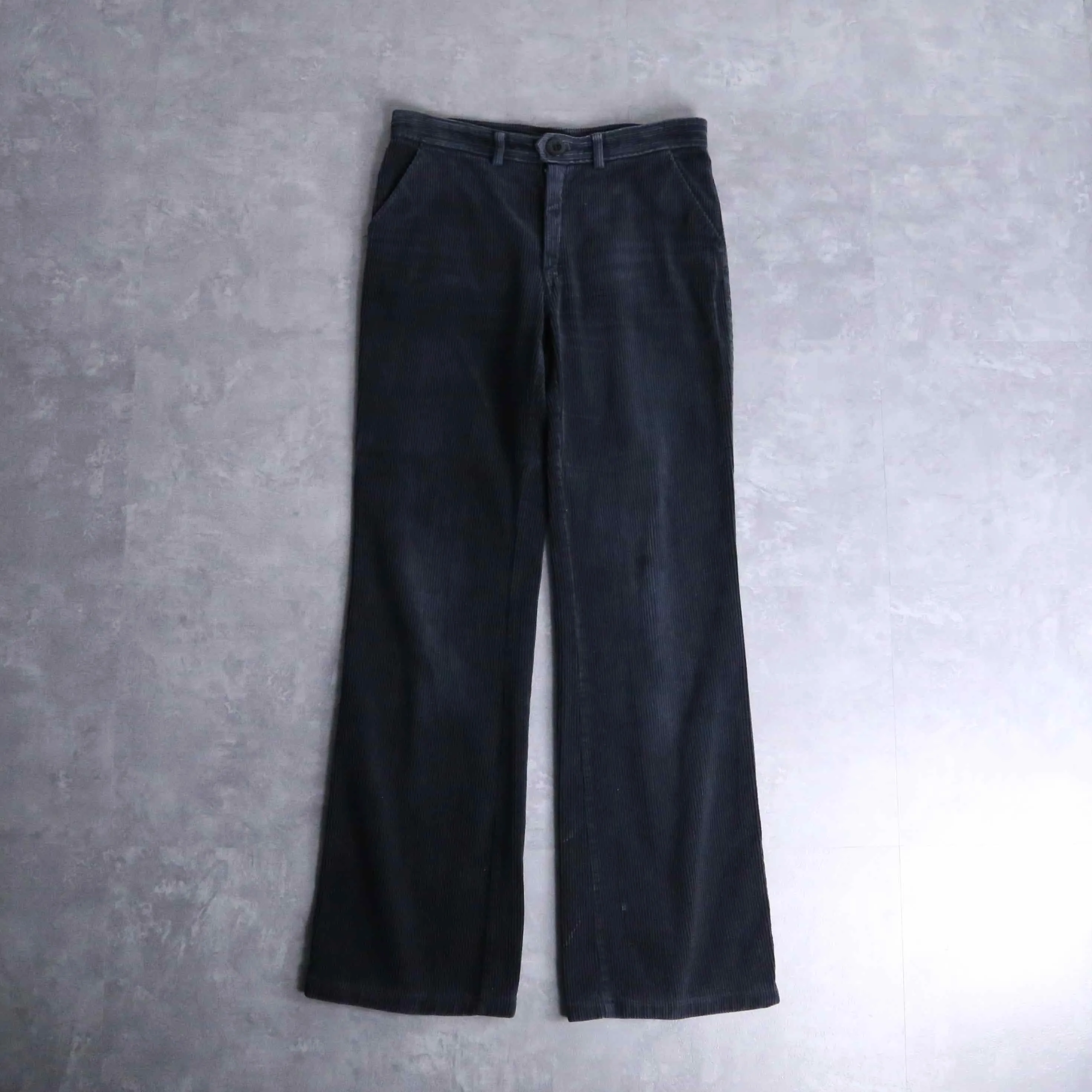 dark navy corduroy semi-flare pants