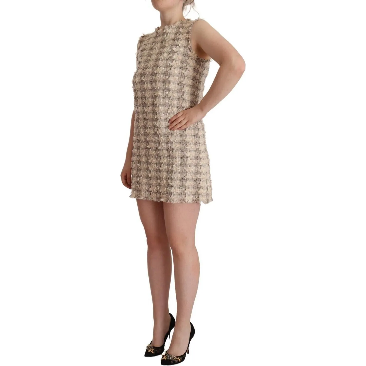 Dolce & Gabbana Chic Checkered Shift Mini Dress