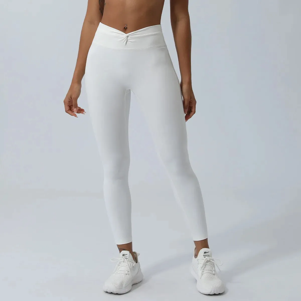 High Waist Cross Breathable Running Tights Yoga Clothes Sports Leggings