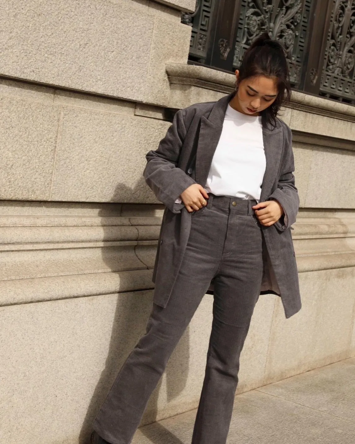 HTH original corduroy flare pants