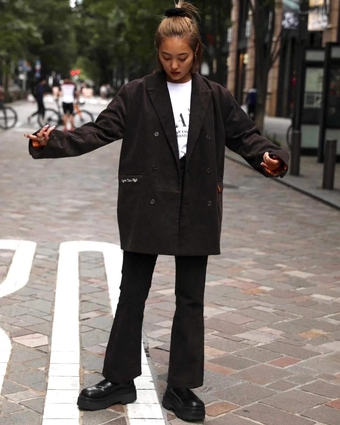 HTH original corduroy flare pants