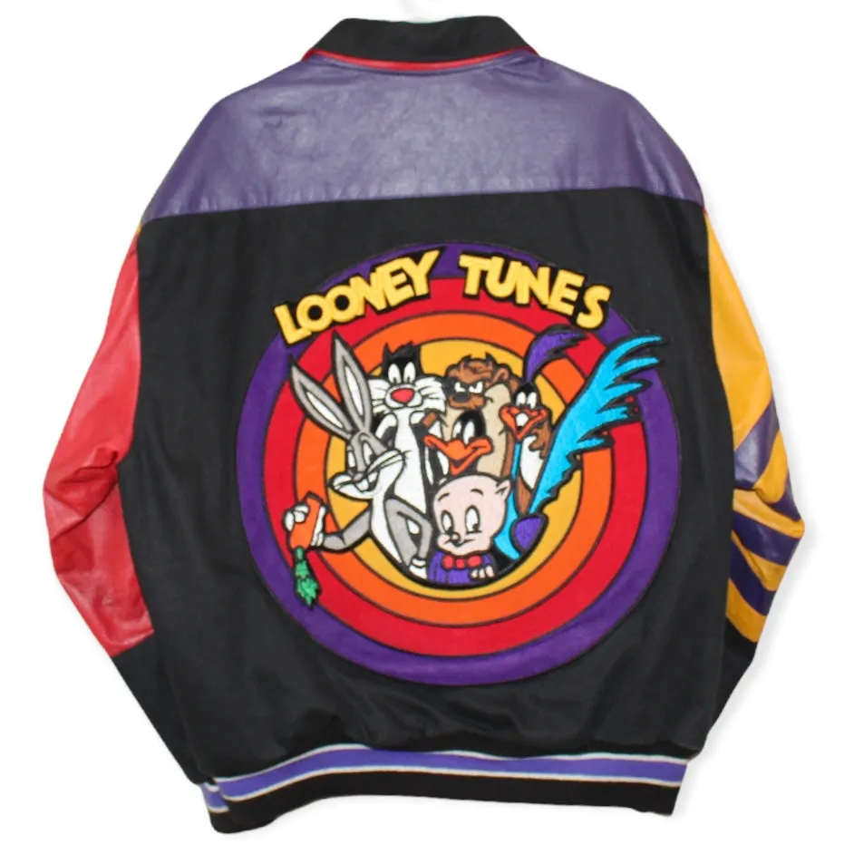 Here’s an optimized title for your e-commerce product:

Looney Tunes Vintage Leather Jacket by Jeff Hamilton - Size Large

This title includes key details that will attract potential buyers while being clear and descriptive.