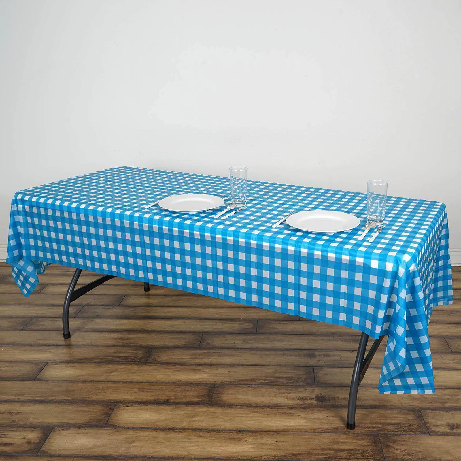 Oktoberfest Blue & White Checkered Plastic Table Cover, 54" x 108" (2 Pack)