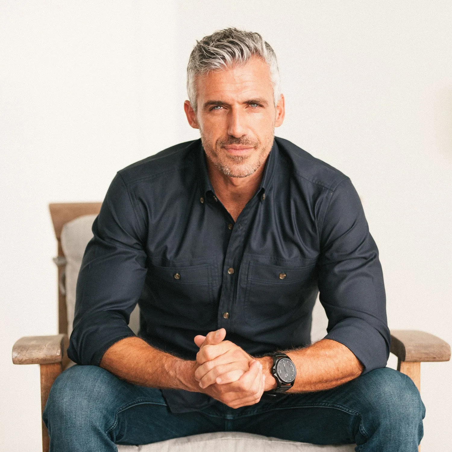 Rogue Utility Shirt – Dark Navy Mercerized Cotton