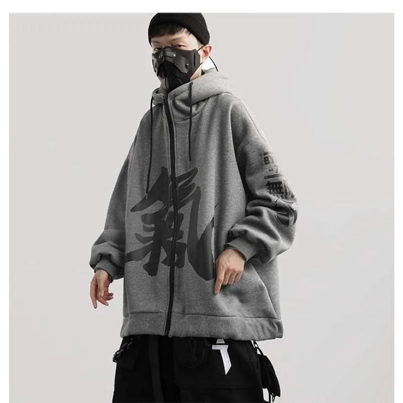 Japanese-Inspired High-Tech Zip-Up Hoodie with Advanced Features