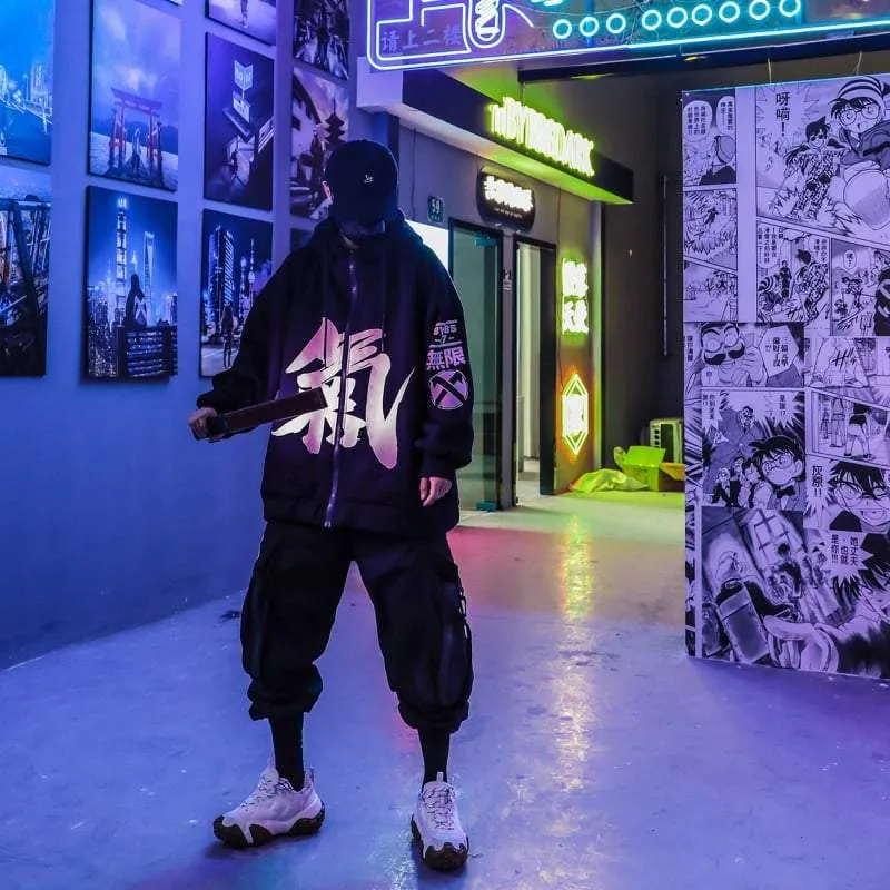 Japanese-Inspired High-Tech Zip-Up Hoodie with Advanced Features