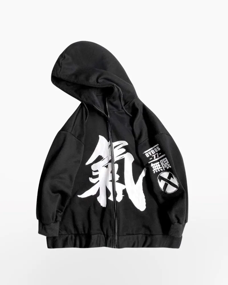 Japanese-Inspired High-Tech Zip-Up Hoodie with Advanced Features