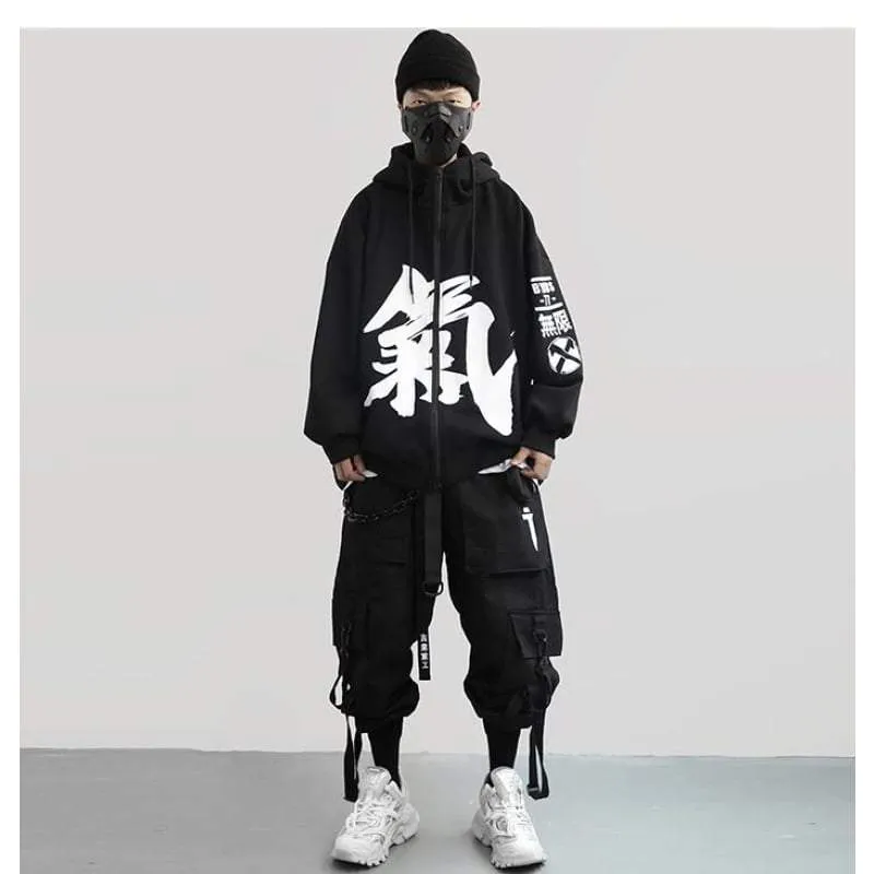 Japanese-Inspired High-Tech Zip-Up Hoodie with Advanced Features